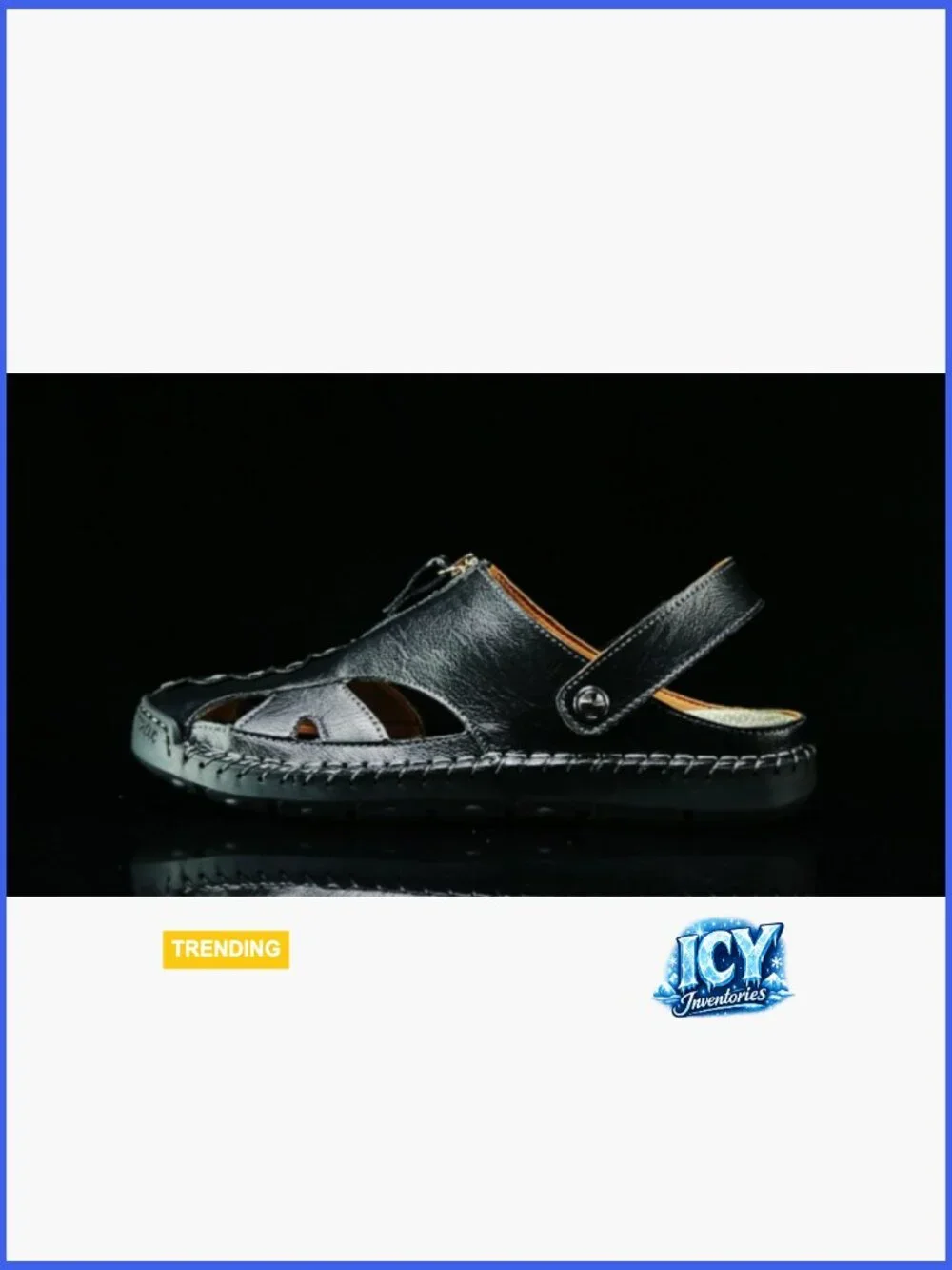 Men's Closed Toe Adjustable Leather Sandals Handmade Fisherman